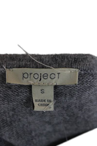 Project Unisex Gray 100% Cashmere Star Graphic Pullover Crewneck Size S