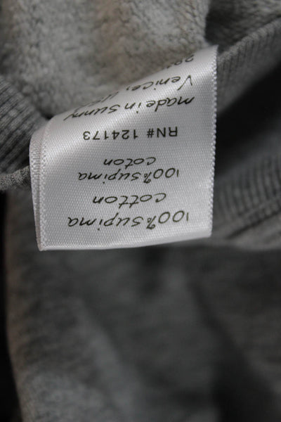 291 Womens Full Zip Hoodie Gray Supima Cotton Hippie Graphic Drawstring Size M