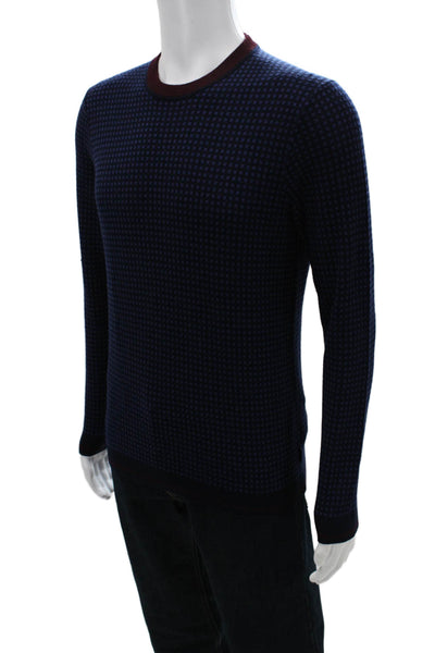Ted Baker London Mens Dark Blue Geometric Crew Neck Pullover Sweater Size 3XL
