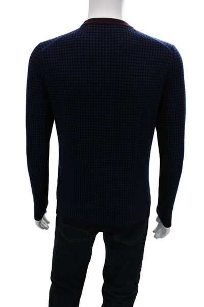 Ted Baker London Mens Dark Blue Geometric Crew Neck Pullover Sweater Size 3XL