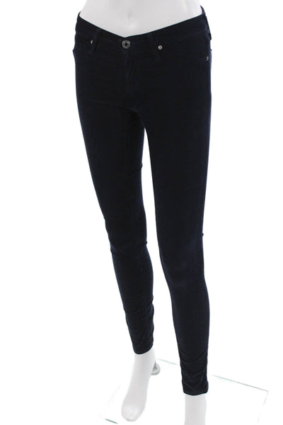 AG Adriano Goldschmied Women Skinny Jegging Dark Blue Cotton Lycra Size 24