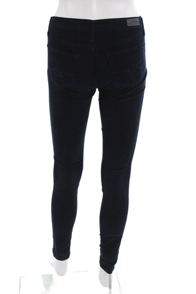 AG Adriano Goldschmied Women Skinny Jegging Dark Blue Cotton Lycra Size 24