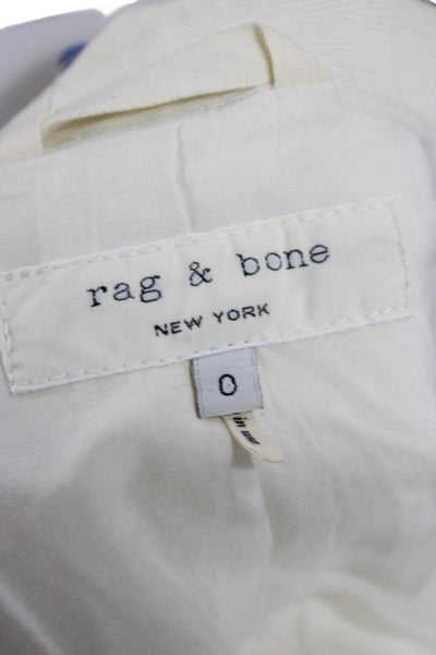 Rag & Bone Womens Textured One Button Long Sleeve Lined Blazer Beige Size 0