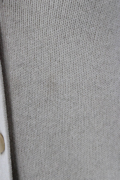 Maria McManus Unisex Cardigan Beige V-Neck Button Cashmere Cotton Size XS