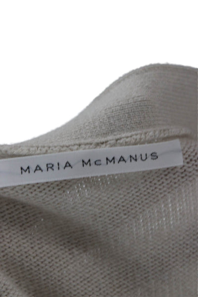 Maria McManus Unisex Cardigan Beige V-Neck Button Cashmere Cotton Size XS