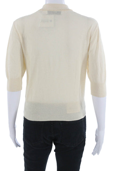 Joie Unisex Beige Collared Pullover Sweater Poly Cotton 3/4 Sleeve Size 2XS