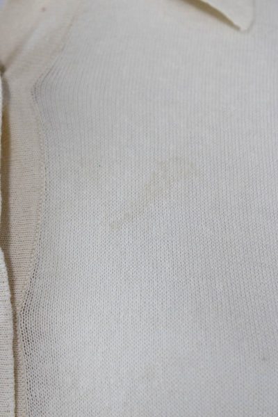 Joie Unisex Beige Collared Pullover Sweater Poly Cotton 3/4 Sleeve Size 2XS