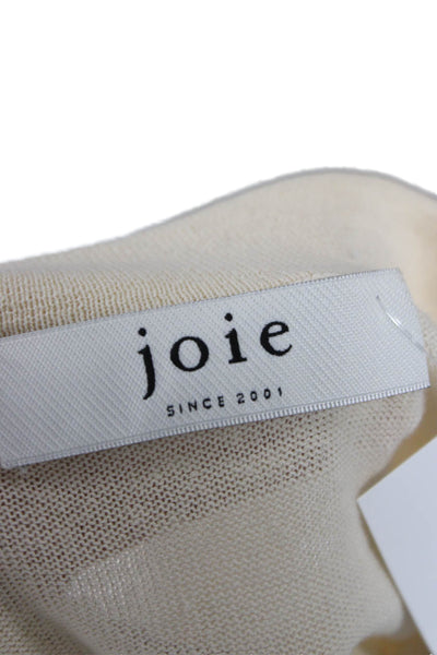 Joie Unisex Beige Collared Pullover Sweater Poly Cotton 3/4 Sleeve Size 2XS