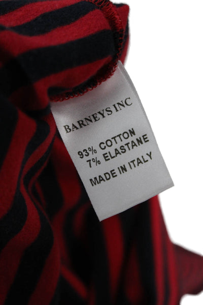 Barneys New York Women Striped 3/4 Sleeve T-Shirt Dark Blue Size XS
