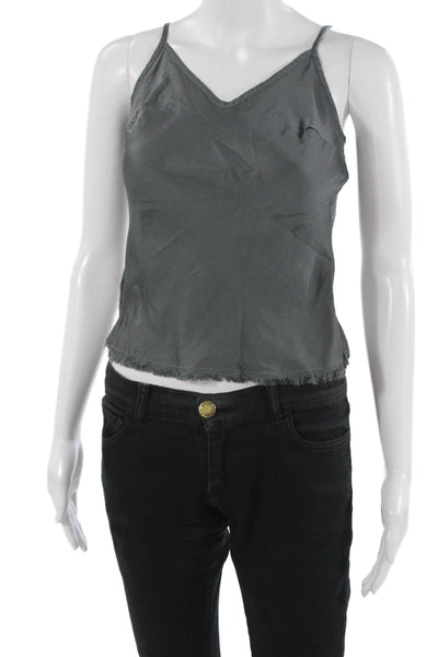 Nation LTD Women Cropped V-Neck Camisole Dark Gray Viscose Size XS