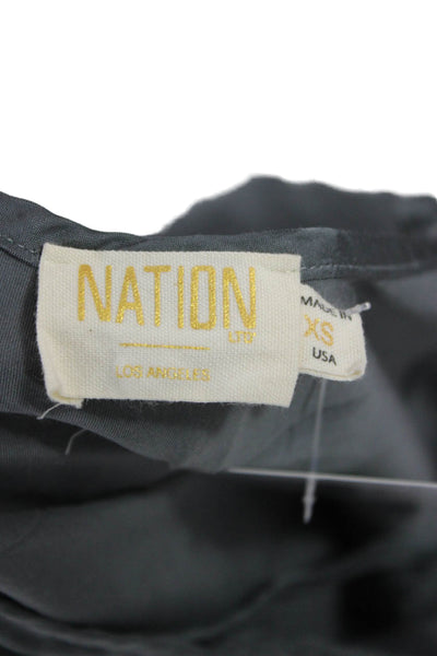 Nation LTD Women Cropped V-Neck Camisole Dark Gray Viscose Size XS