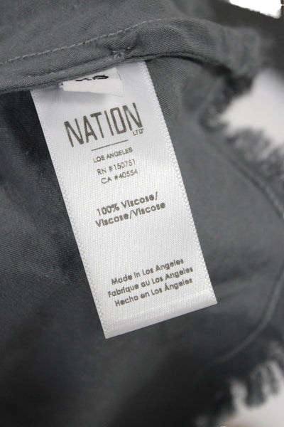 Nation LTD Women Cropped V-Neck Camisole Dark Gray Viscose Size XS