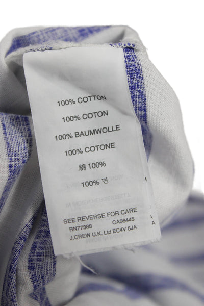 J Crew Womens Shift Shirt Dress Blue Striped V-Neck Short Sleeve Cotton Size XS