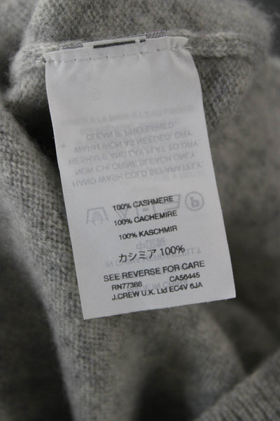 J Crew Unisex Gray Cashmere Crew Neck Stars Pullover Sweater Long Sleeve Size S