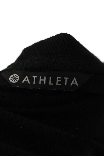 Athleta Unisex Cardigan Black Modal Spandex Long Sleeve Size 2XS