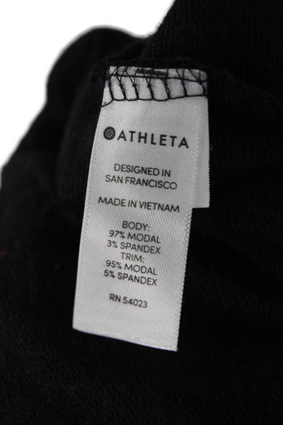 Athleta Unisex Cardigan Black Modal Spandex Long Sleeve Size 2XS