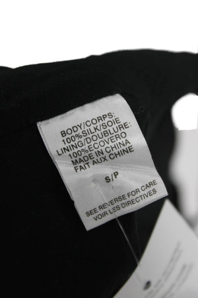 Cami NYC Women Silk V-Neck Sleeveless Camisole Cropped Black Button-Up Size S