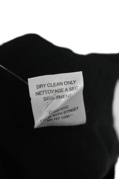 Cami NYC Women Silk V-Neck Sleeveless Camisole Cropped Black Button-Up Size S