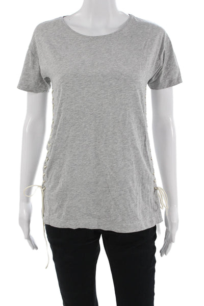 J Crew Women Gray Cotton Short Sleeve Round Neck T-Shirt Size XS