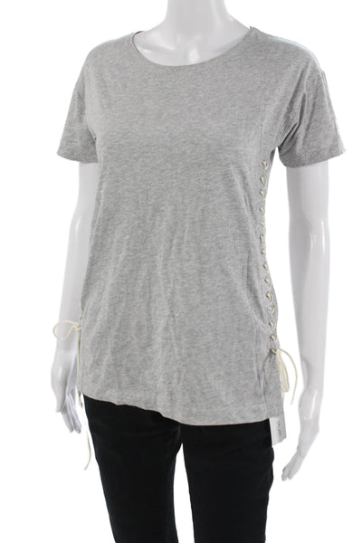 J Crew Women Gray Cotton Short Sleeve Round Neck T-Shirt Size XS