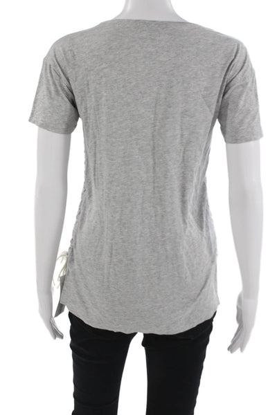 J Crew Women Gray Cotton Short Sleeve Round Neck T-Shirt Size XS