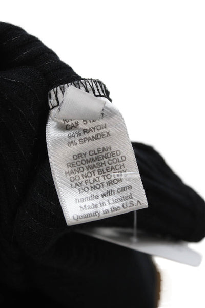 Michael Lauren Women Sleeveless Black Cotton Crewneck Tank Solid Size S