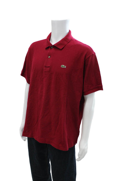 Lacoste Mens Cotton Collar Short Sleeve Polo Shirt Red Size 3XL