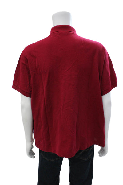 Lacoste Mens Cotton Collar Short Sleeve Polo Shirt Red Size 3XL