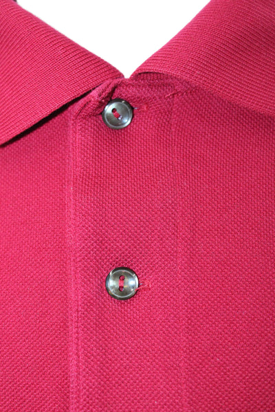 Lacoste Mens Cotton Collar Short Sleeve Polo Shirt Red Size 3XL