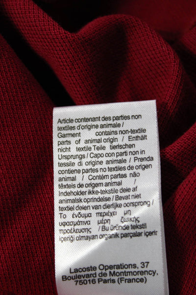 Lacoste Mens Cotton Collar Short Sleeve Polo Shirt Red Size 3XL