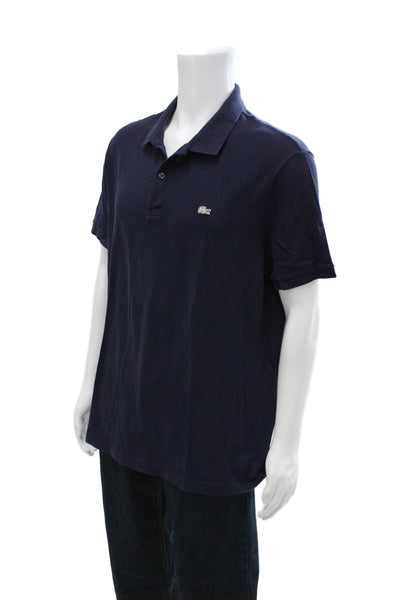 Lacoste Mens Cotton Collar Short Sleeve Polo Shirt Dark Navy Size 3XL