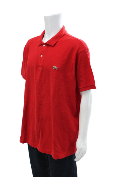 Lacoste Mens Cotton Collar Short Sleeve Polo Shirt Bright Red Size 3XL
