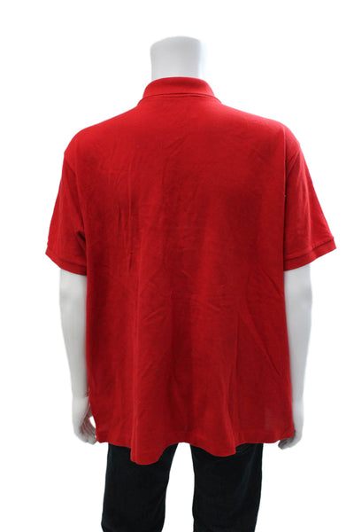 Lacoste Mens Cotton Collar Short Sleeve Polo Shirt Bright Red Size 3XL