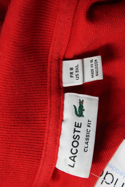 Lacoste Mens Cotton Collar Short Sleeve Polo Shirt Bright Red Size 3XL