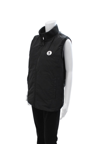 Bikkembergs Unisex Puffer Quilted Vest Black Zip High Neck Sleeveless Size M