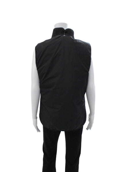 Bikkembergs Unisex Puffer Quilted Vest Black Zip High Neck Sleeveless Size M