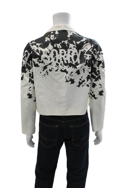 Andrew Coimbra Unisex Designer Graphic Print Black Buckle Jacket Size S