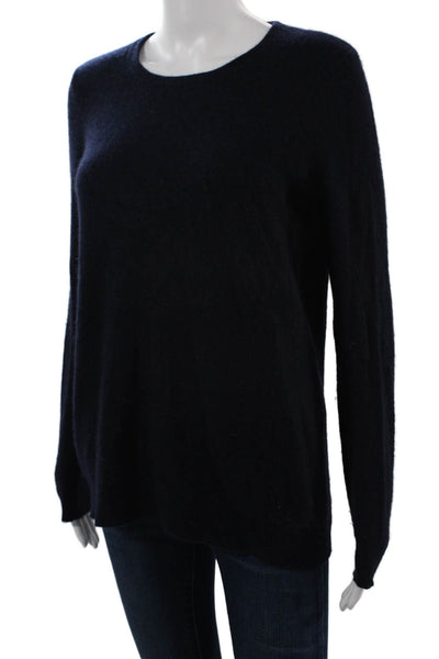 C by Bloomingdales Unisex Dark Blue Cashmere Pullover Sweater Size L