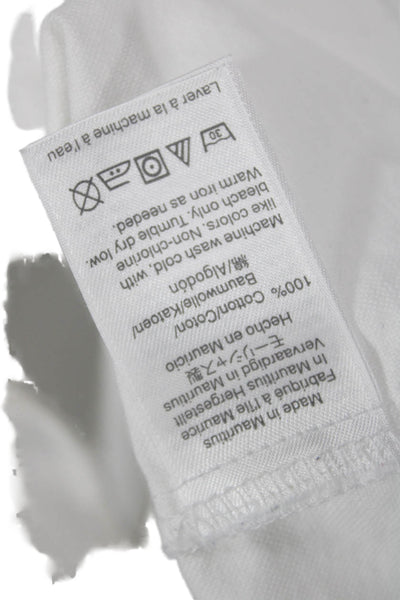 J Crew Women Basic Button-Up Collared Long Sleeve White Cotton Top Size L