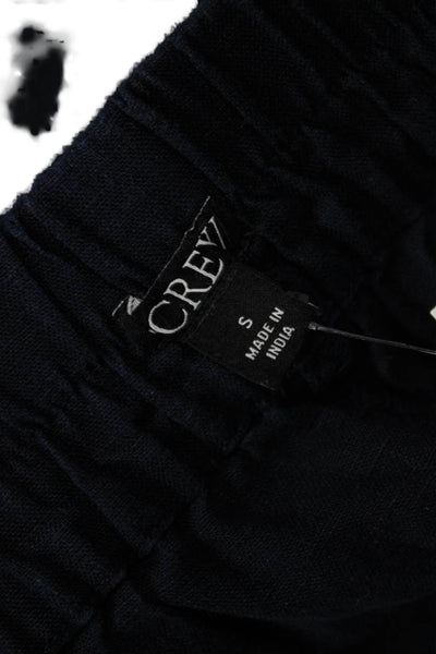 J Crew Unisex Dark Blue Linen Beach Solid Shorts Size S