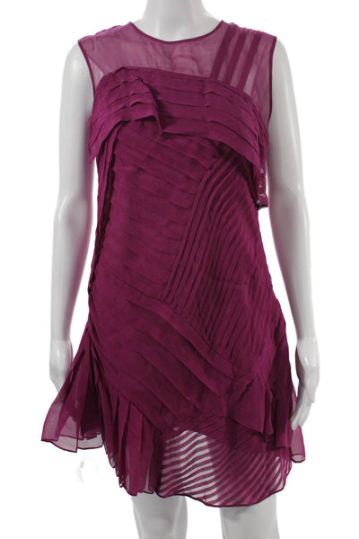 Nanette Lepore Women Shift Dress Purple Sleeveless Acetate Short Size S