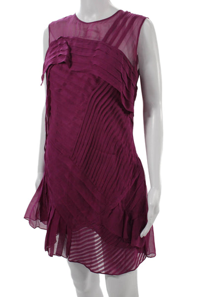 Nanette Lepore Women Shift Dress Purple Sleeveless Acetate Short Size S