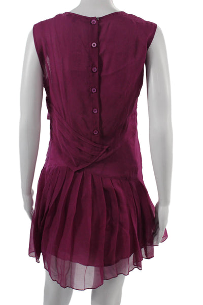 Nanette Lepore Women Shift Dress Purple Sleeveless Acetate Short Size S