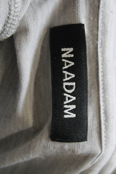 Naadam Mens V-Neck Long Sleeve Gray Wool Blend Tee Size S