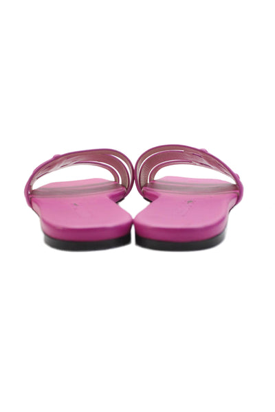 Jimmy Choo Womens Leather Slide On Sandals Fuchsia Pink Size 35.5 5.5