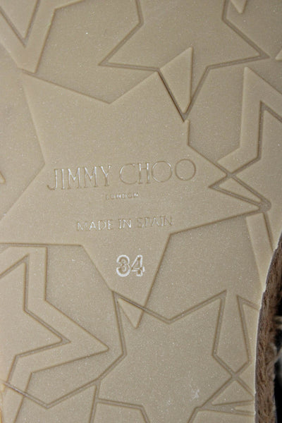 Jimmy Choo Womens Suede Studded Espadrille Sandals Black Size 34 4