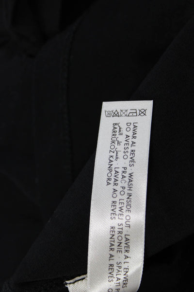 Uterque Womens Basic Black Sleeveless Round Neck Cotton Elastane Blouse Size S