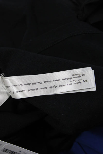 Uterque Womens Basic Black Sleeveless Round Neck Cotton Elastane Blouse Size S