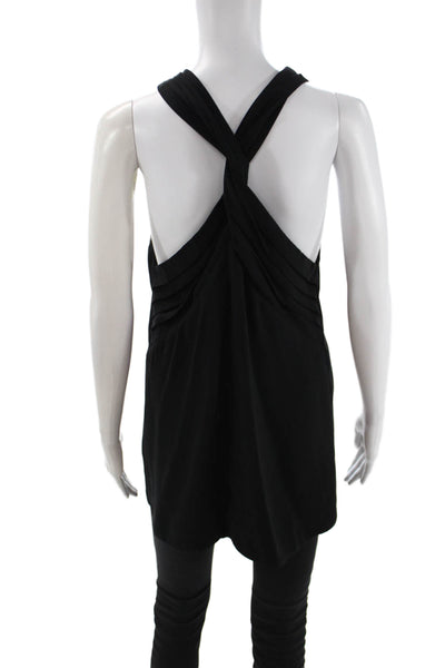 Cameo Women Black High Neck Sleeveless Tank Polyester Classic Size S