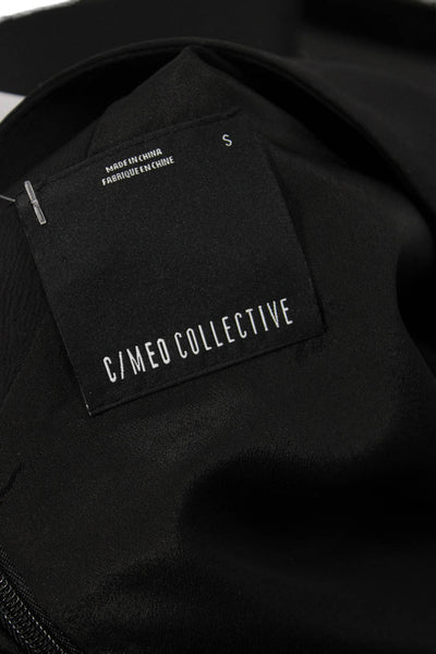 C/MEO Collective Womens Black Long Sleeve Tie Blouse Size S